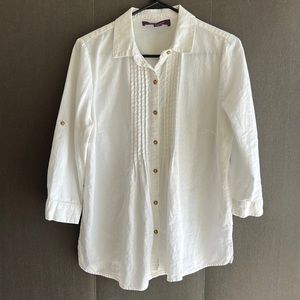 Linen 3/4 Sleeve Tuxedo Style Shirt